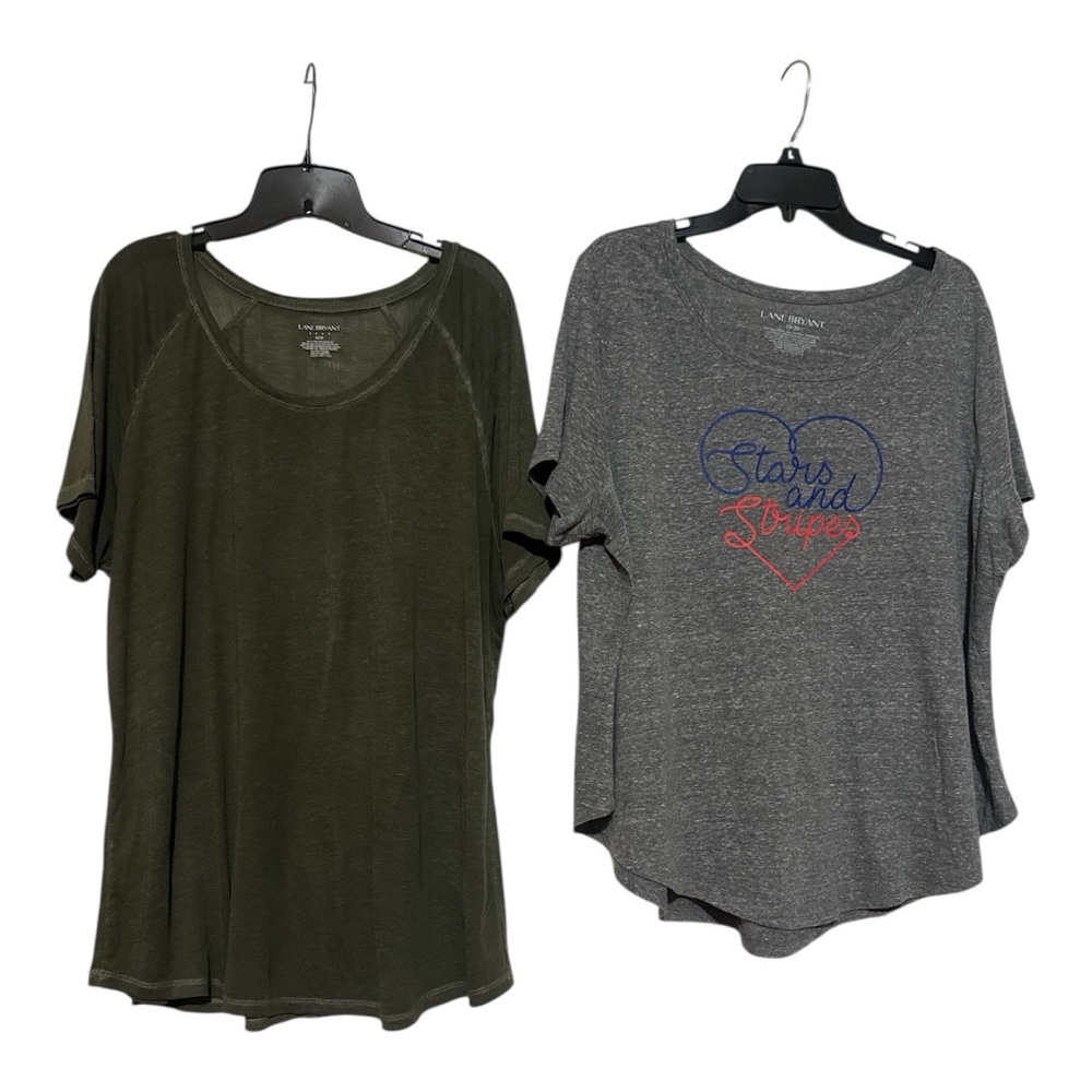 Lane Bryant Gray and Green Short Sleeve Tee bundle of two size 18/20